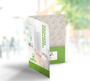 Double sided 9"x12" folders with 4" deep pockets slits for business cards perfect for small business presentations