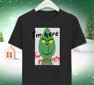 Personalize t-shirts with your logo or company name this holiday season..