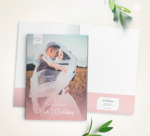 Double sided 9"x12" folders with 4" deep pockets slits for business cards perfect for small business presentations