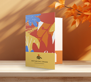 Double sided 9"x12" folders with 4" deep pockets slits for business cards perfect for small business presentations