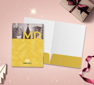 Double sided 9"x12" folders with 4" deep pockets slits for business cards perfect for small business presentations